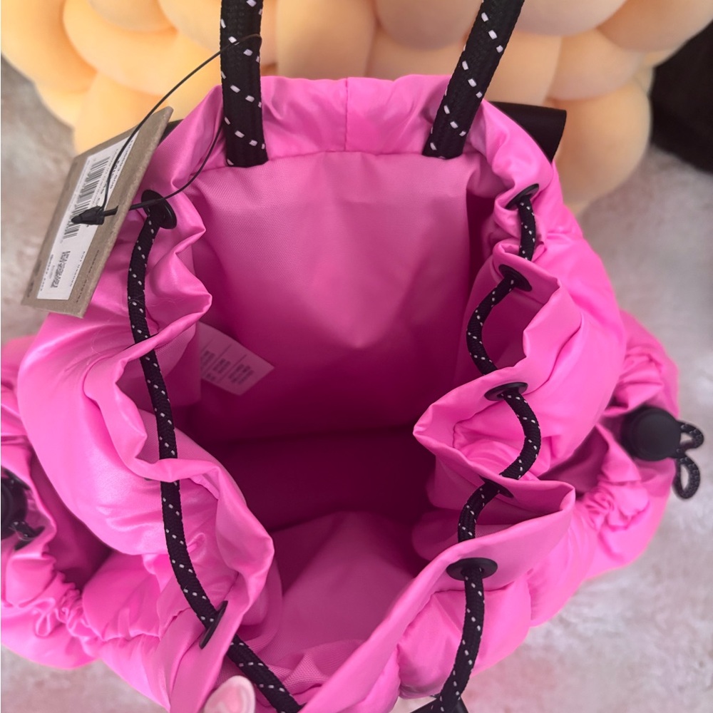 Nike Quilted Drawstring Backpack - Bright Pink wi… - image 6